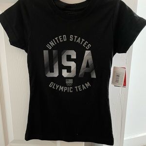 USA Olympic Team Black Tee Shirt Brand New! Girls Large 14